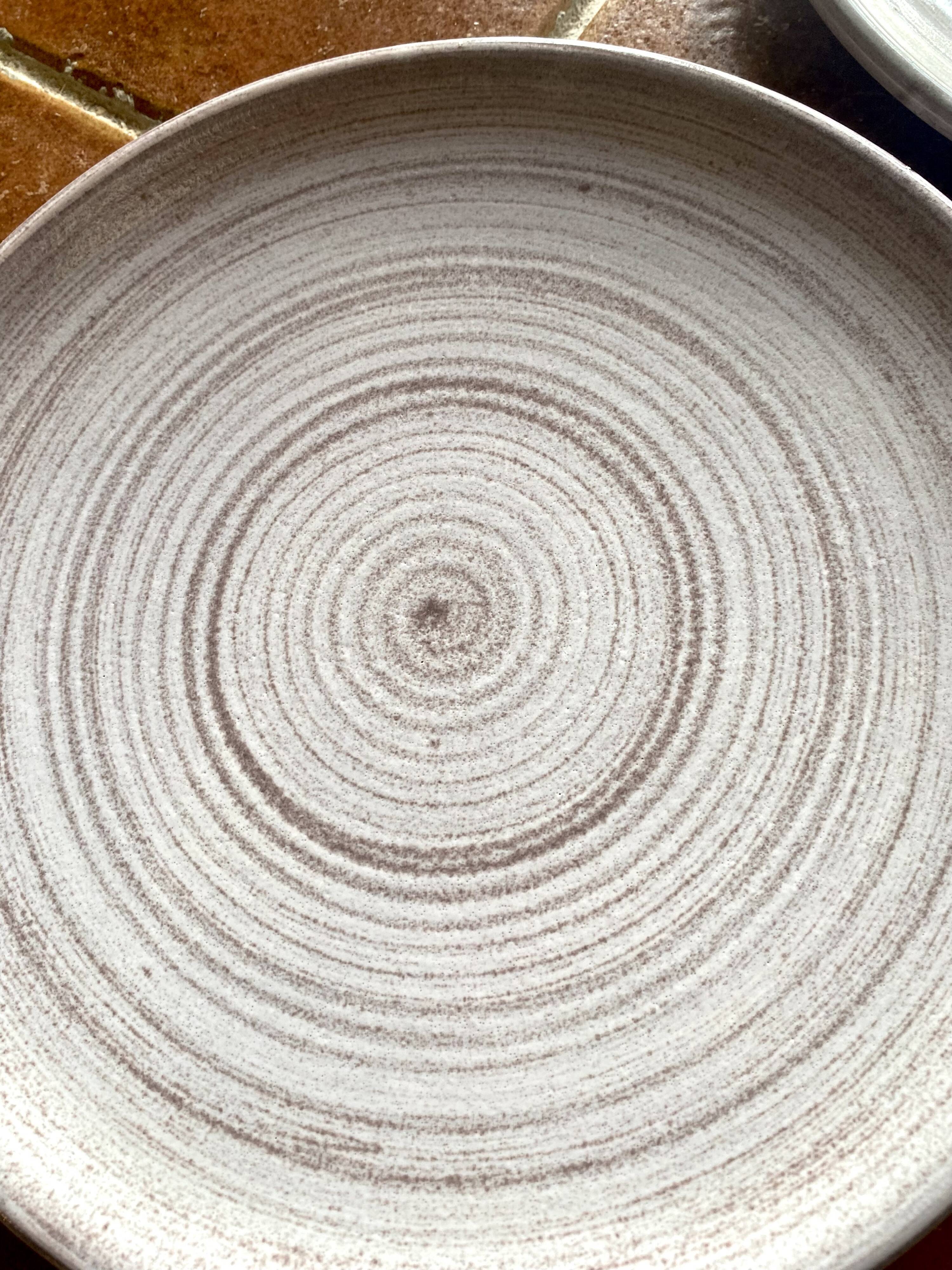 6 glazed stoneware plates, Denmark