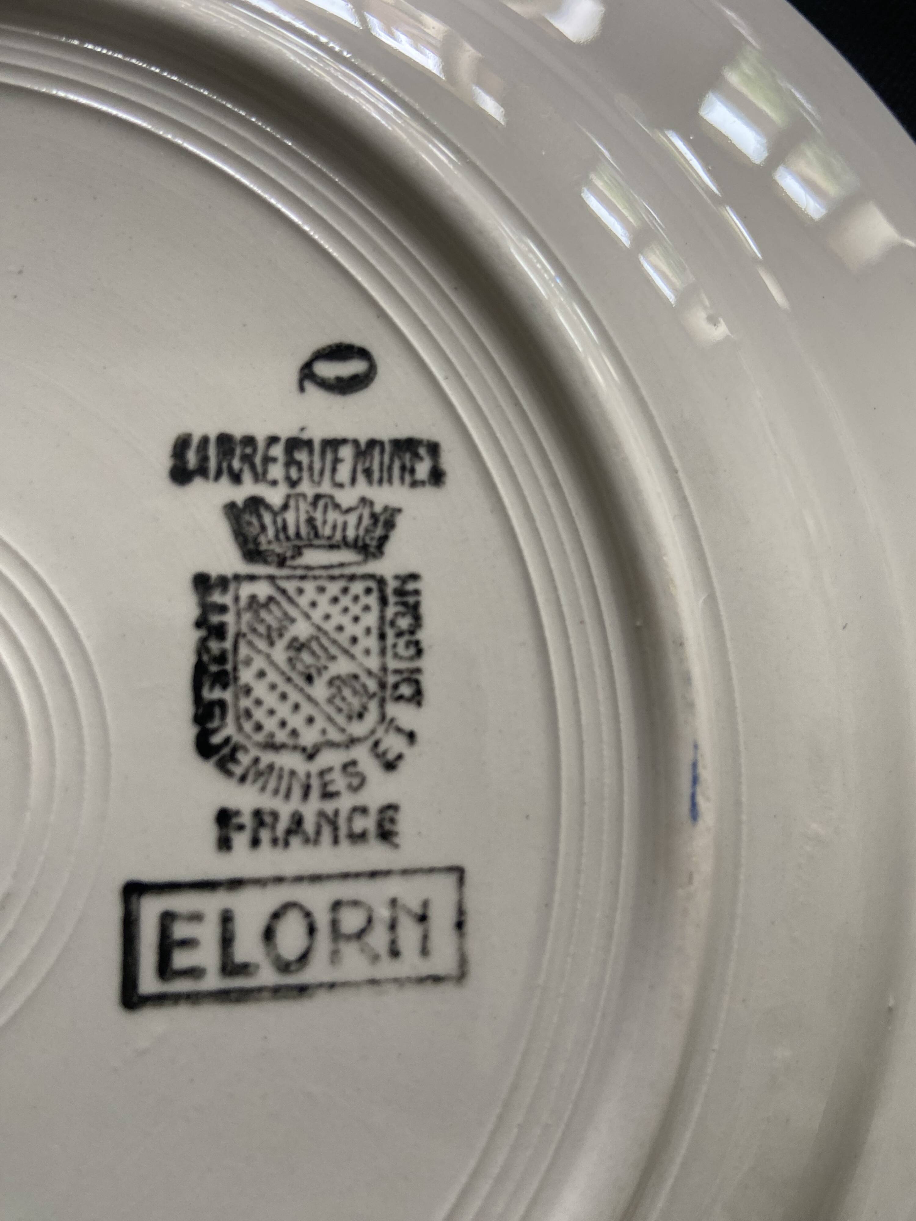 Set of 23 Digoin Sarreguemines "Elorn" dessert plates