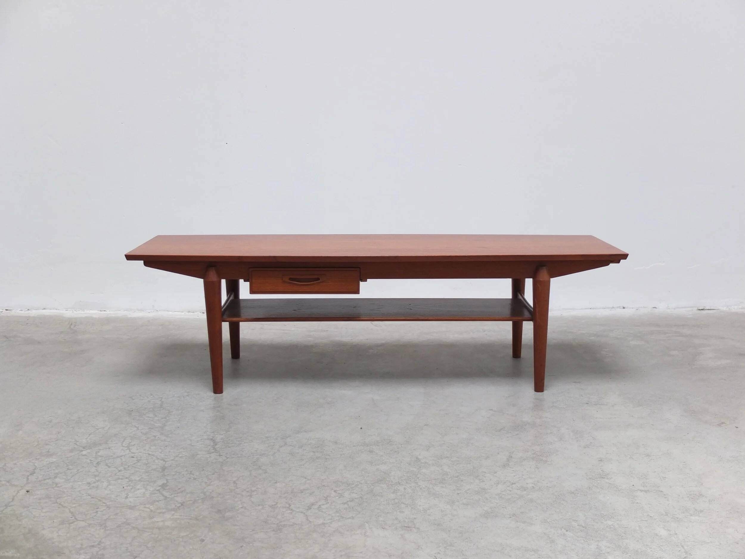 Large coffee table with magazine rack by O.M.F., 1960s