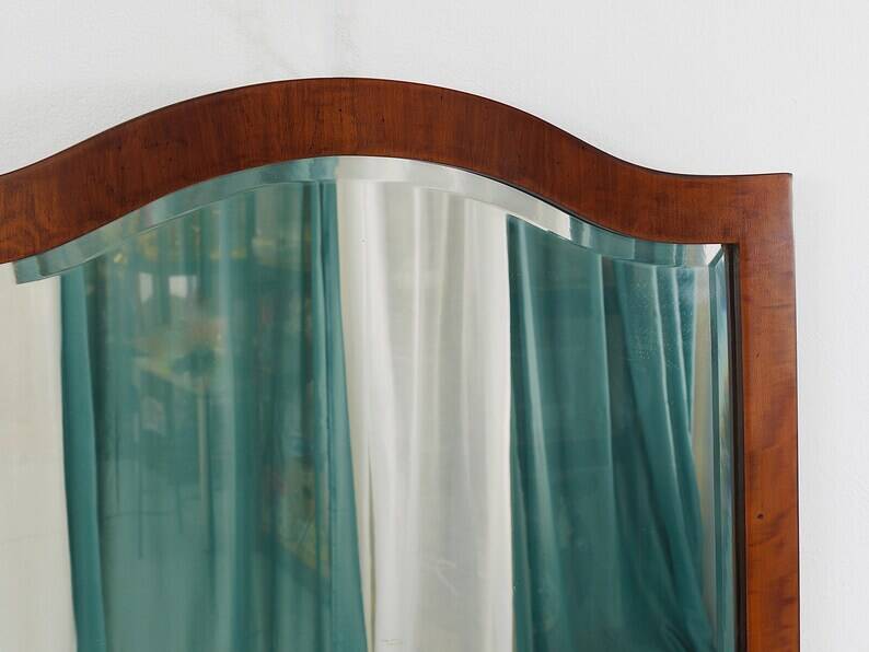 Early Biedermeier Large Antique Pearwood Shield Wall Mirror, Vienna, 1820s