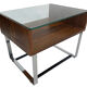 Table d'appoint vintage en palissandre verre chromé 1960 design