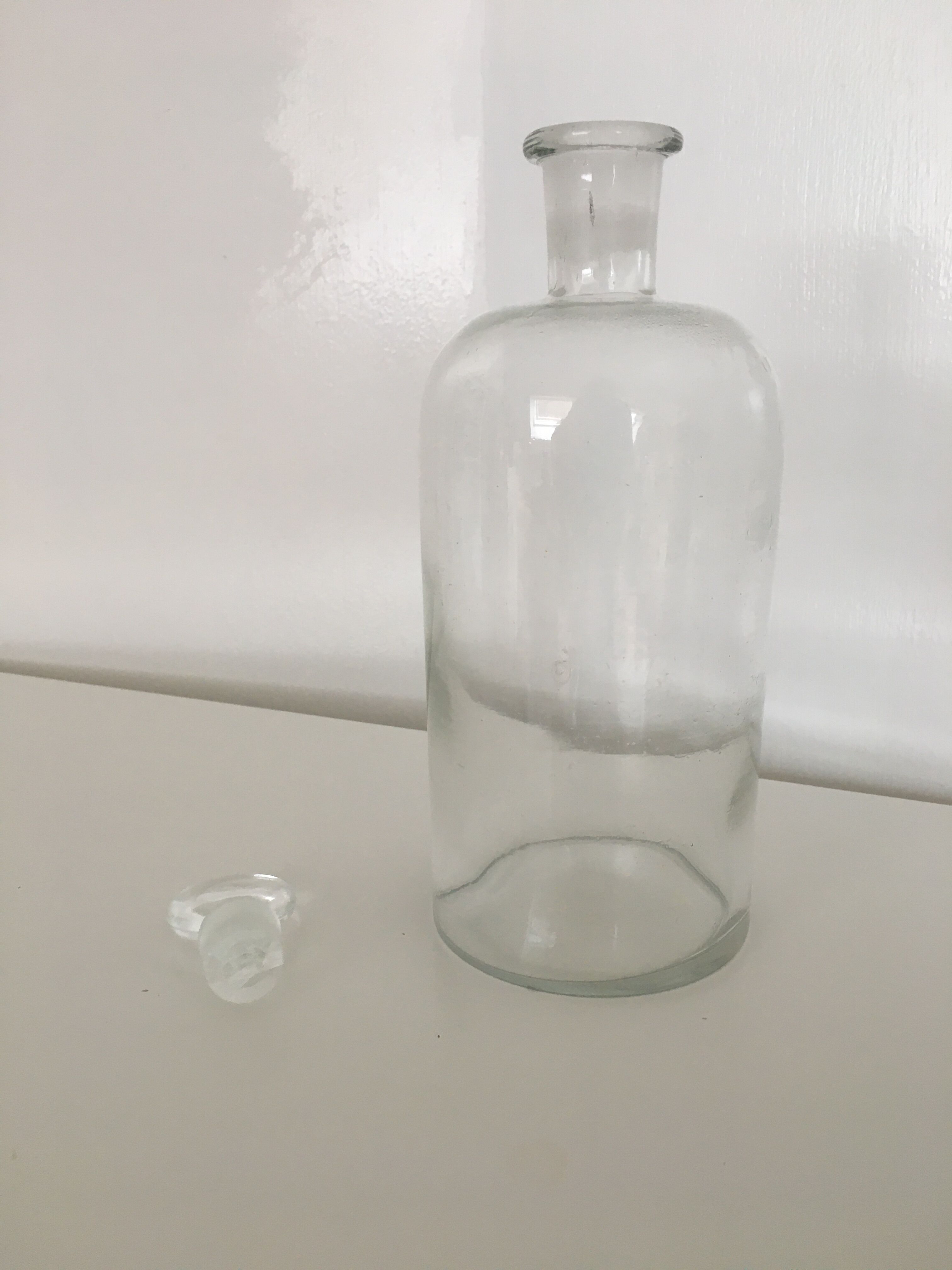 Clear glass pharmacy bottle