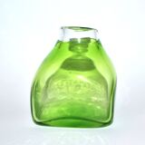 Vase scandinave en verre soufflé vert, 1960-1970