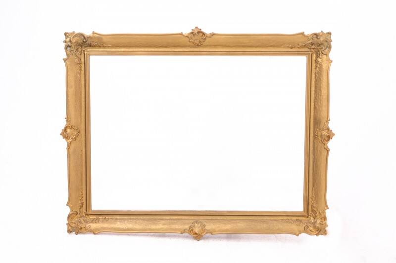 Horizontal mirror in gold frame, France.