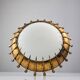 Sunburst lamp with nails forged with gold leaf and opaline, 1940s