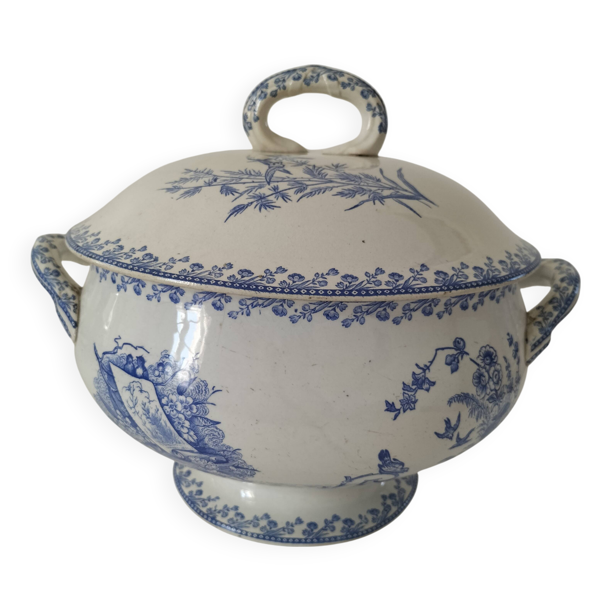 Antique FF Pexonnes soup tureen – “Birds” model