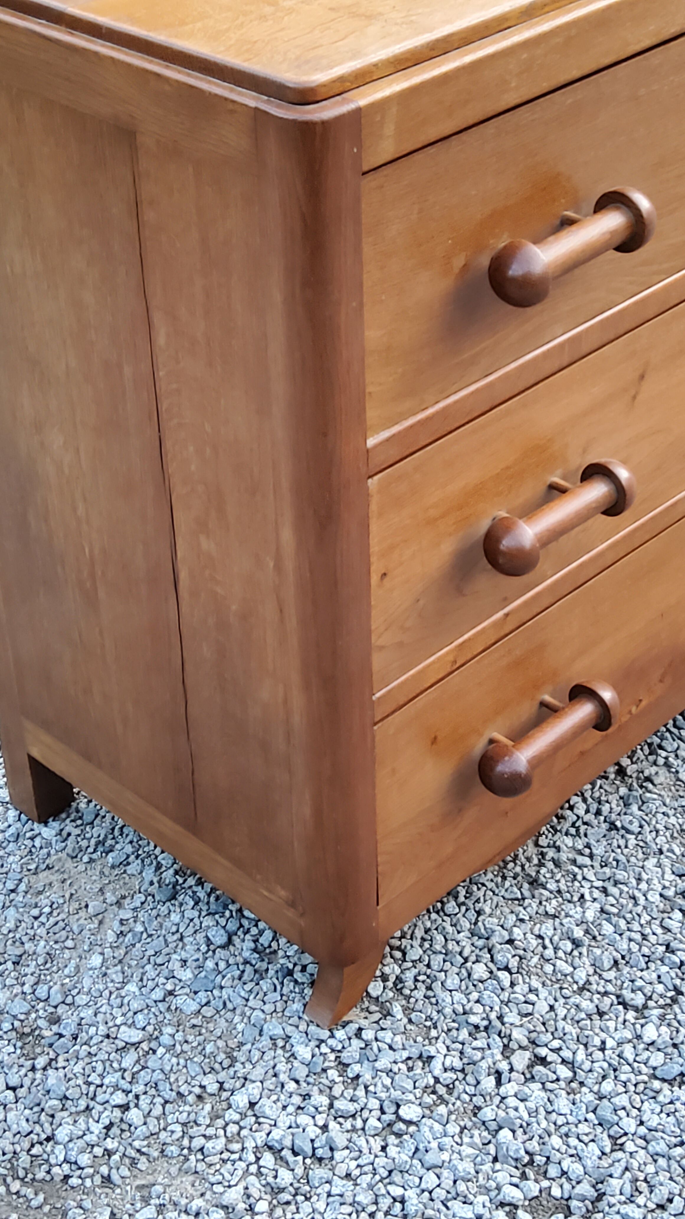 Vintage chest of drawers from the 50s solid oak 3 drawers