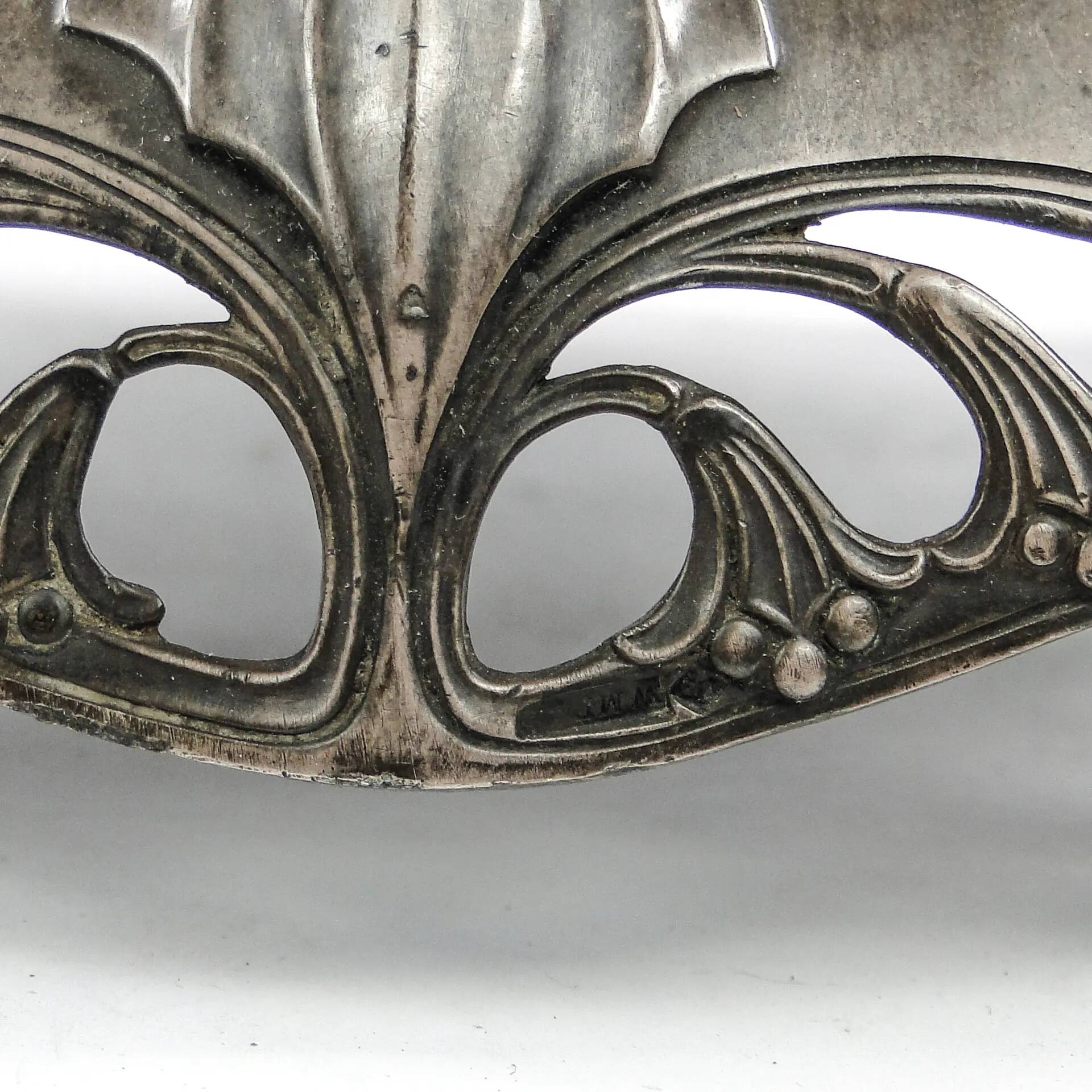 Art Nouveau figural centerpiece, silver-plated pewter, WMF, Germany, early 20th century