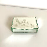 Art deco jewelry box mirror glass