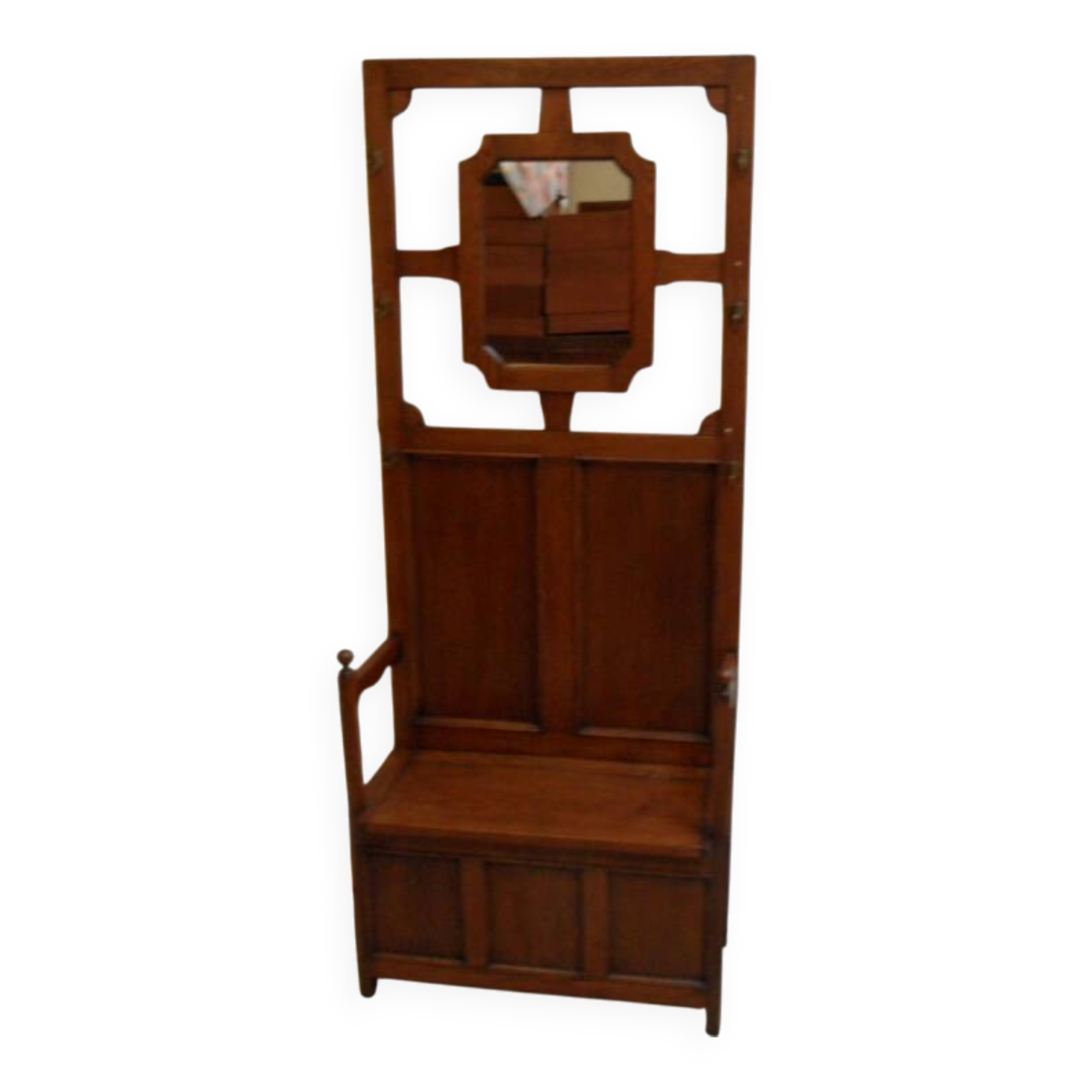 Antique oak entrance bench