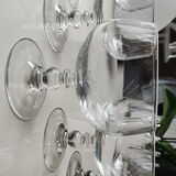 Set of 5 finely cut crystal ice / fruit cups with 2 frosted wheat cob patterns