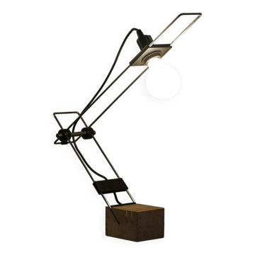 Brutalist lamp in travertine, Italy, 1970s