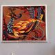 Vintage framed tapestry year 70 "The Golden Bird"