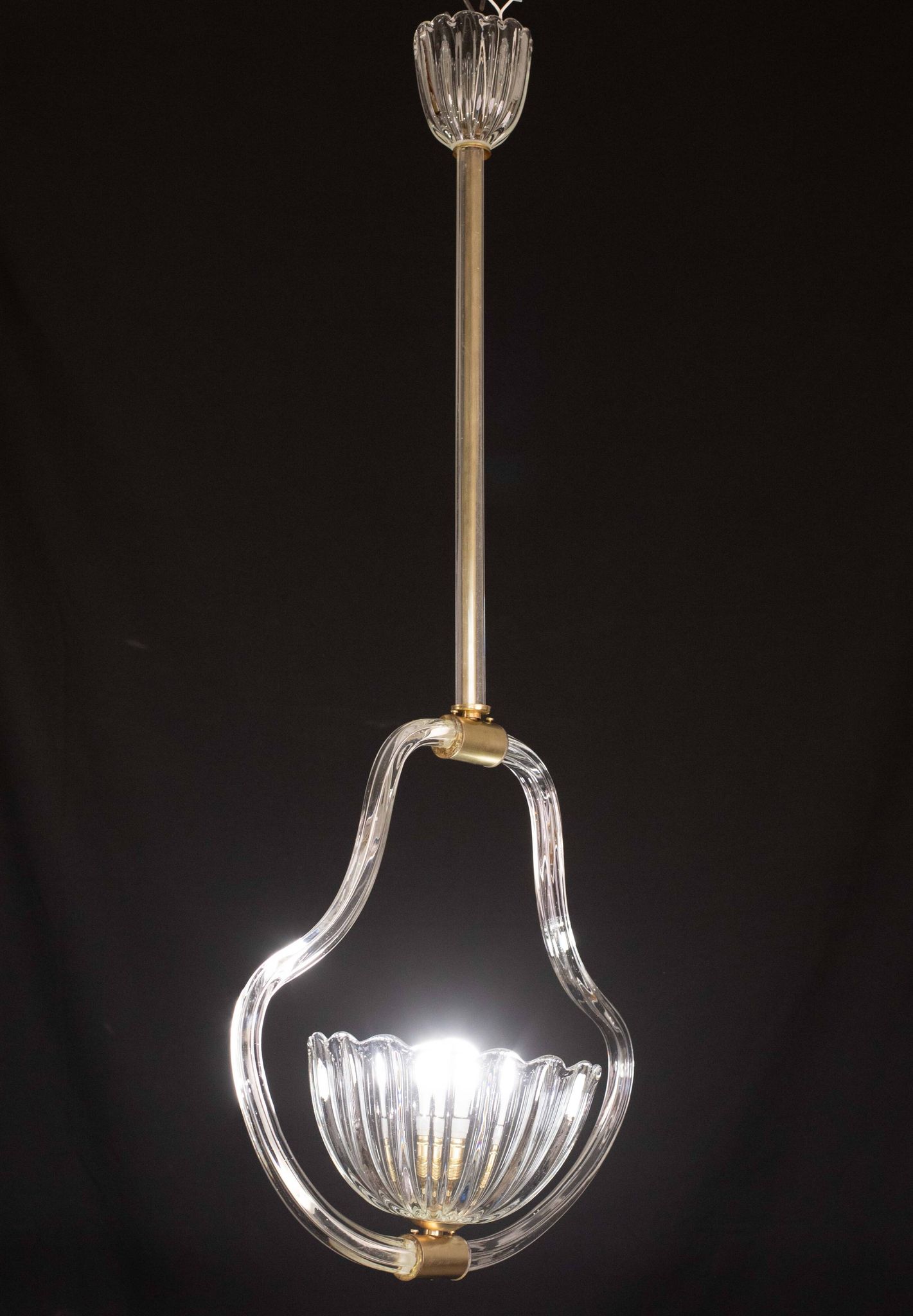 Elegant Art Decò Barovier and Toso Chandelier, 1940s