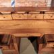 Bureau de pente en frêne et acacia XIXe