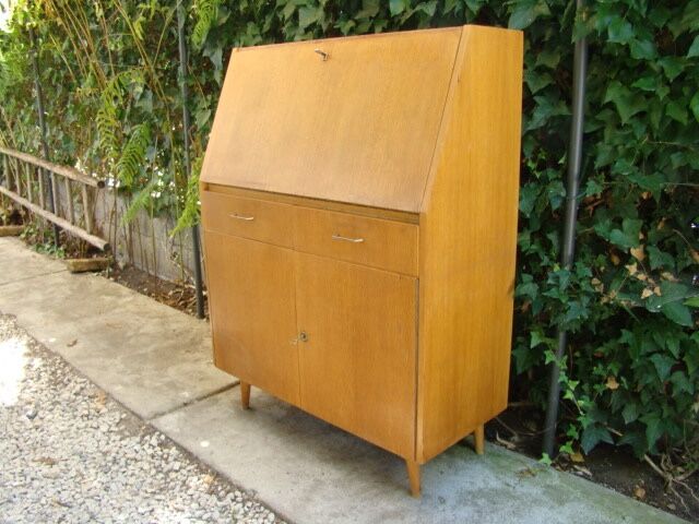Old oak vintage writing desk 60
