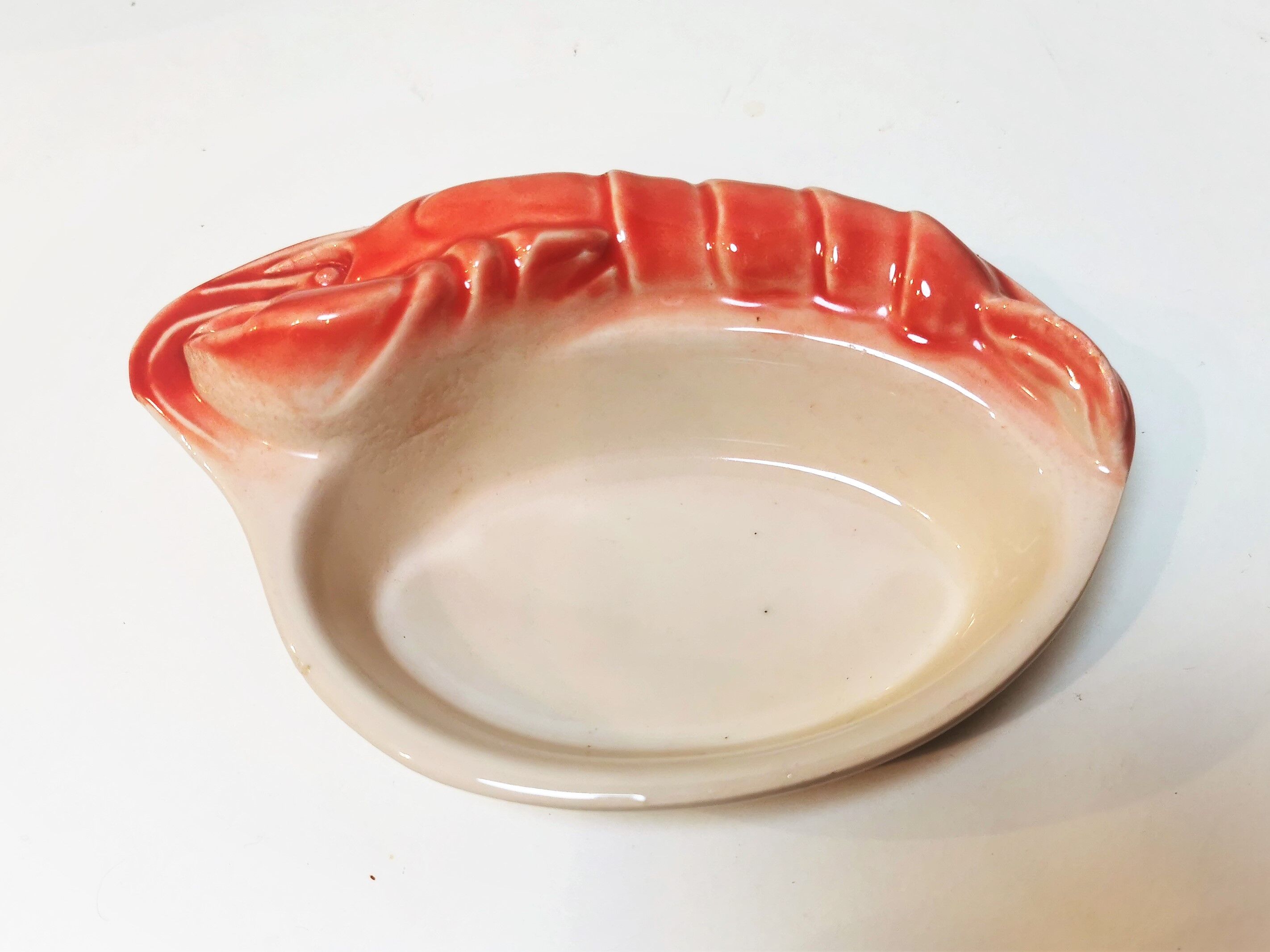 Vintage slip bowls in the shape of a crustacean