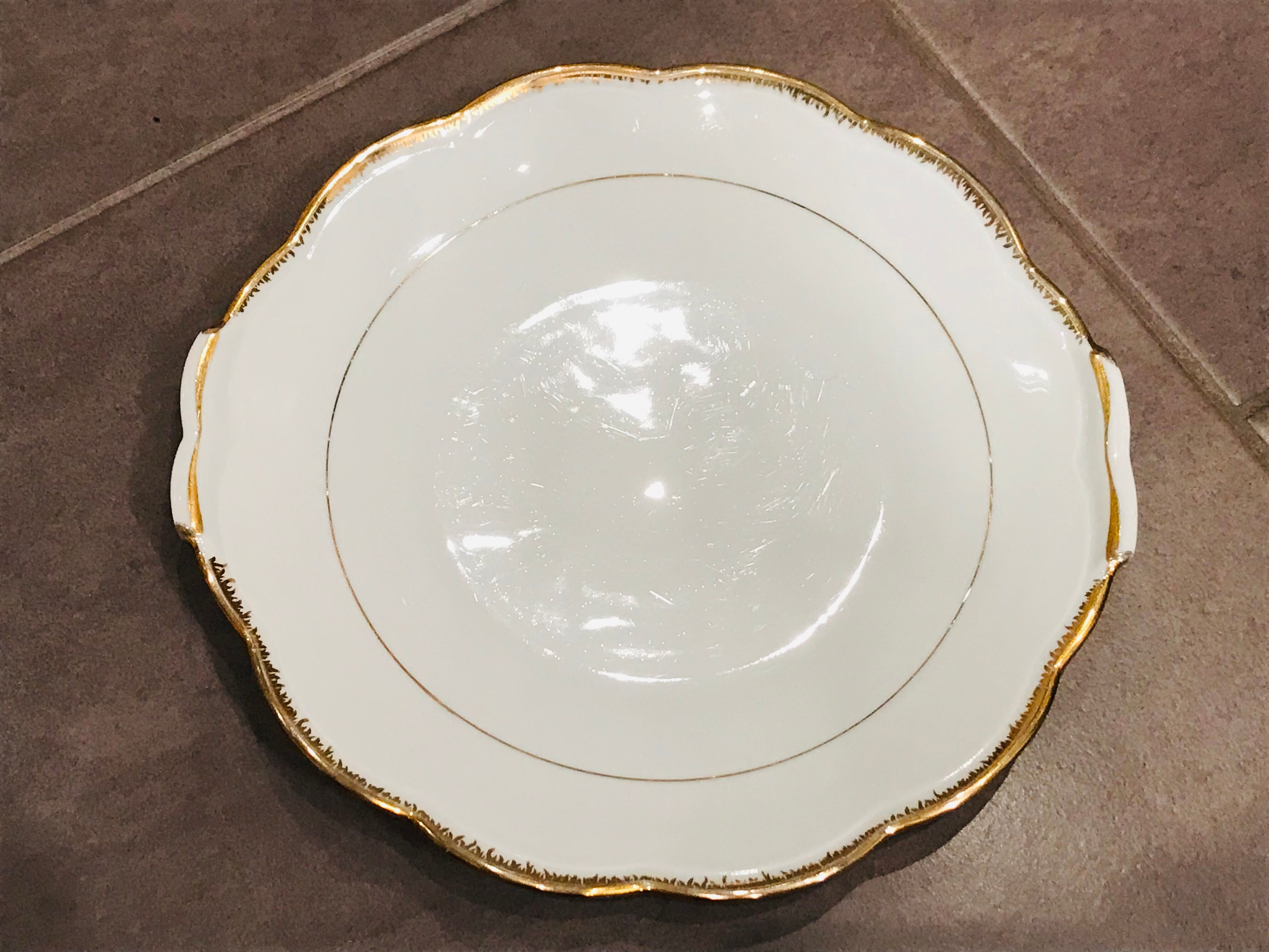 Service à dessert doré à l’or fin en porcelaine de Luxe Royal ADP