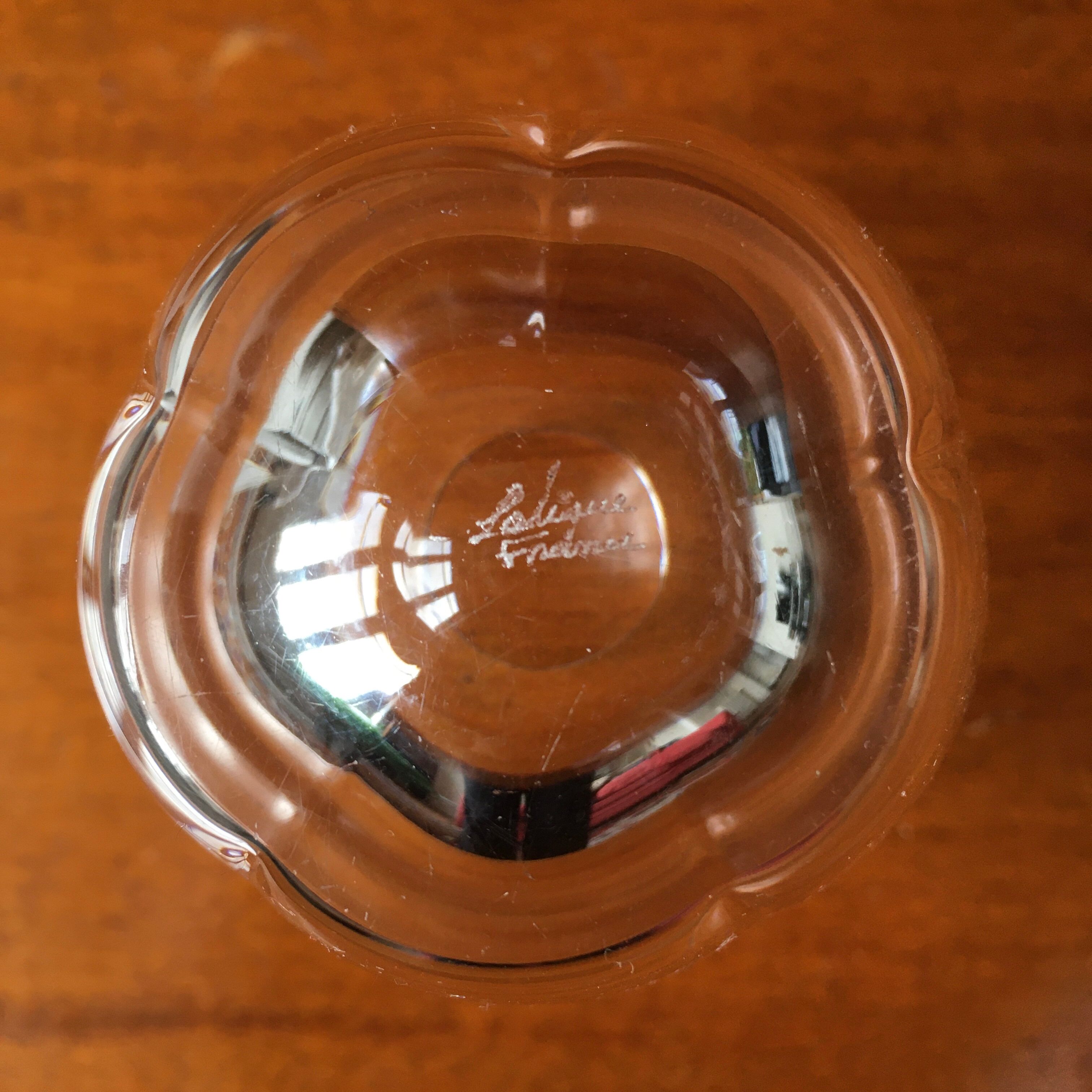 Modern Lalique vase base flower