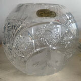 Pair of hand-cut Bohemian crystal ball vases Julia Crystal