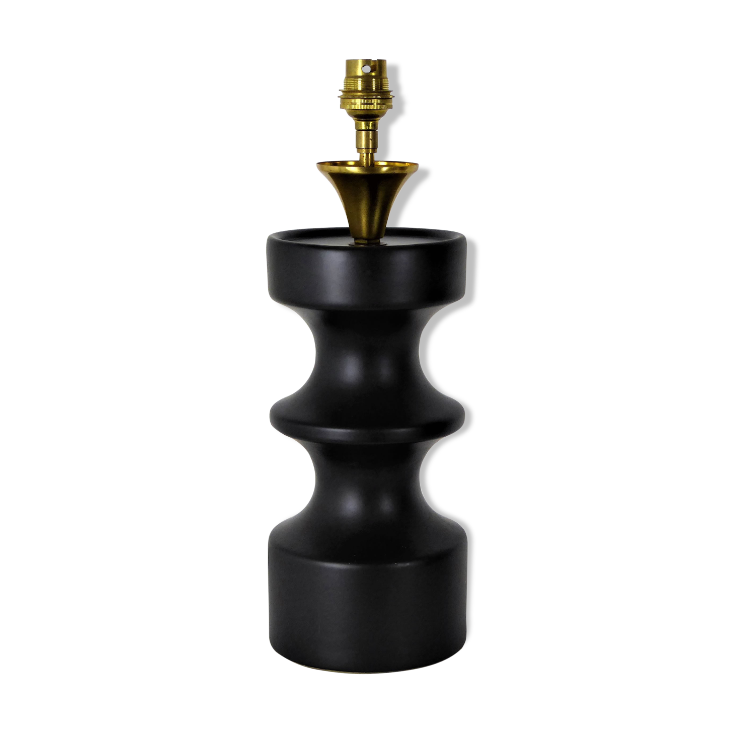 Vintage black ceramic lamp 1950
