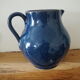 Ceramic pitcher – blue enamel signed J. Normand handmade in France
