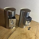 Pair of vintage stainless steel wall lights