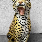 Large ceramic leopard sculpture, Italy, 1960s