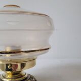 Brass and frosted glass lamp