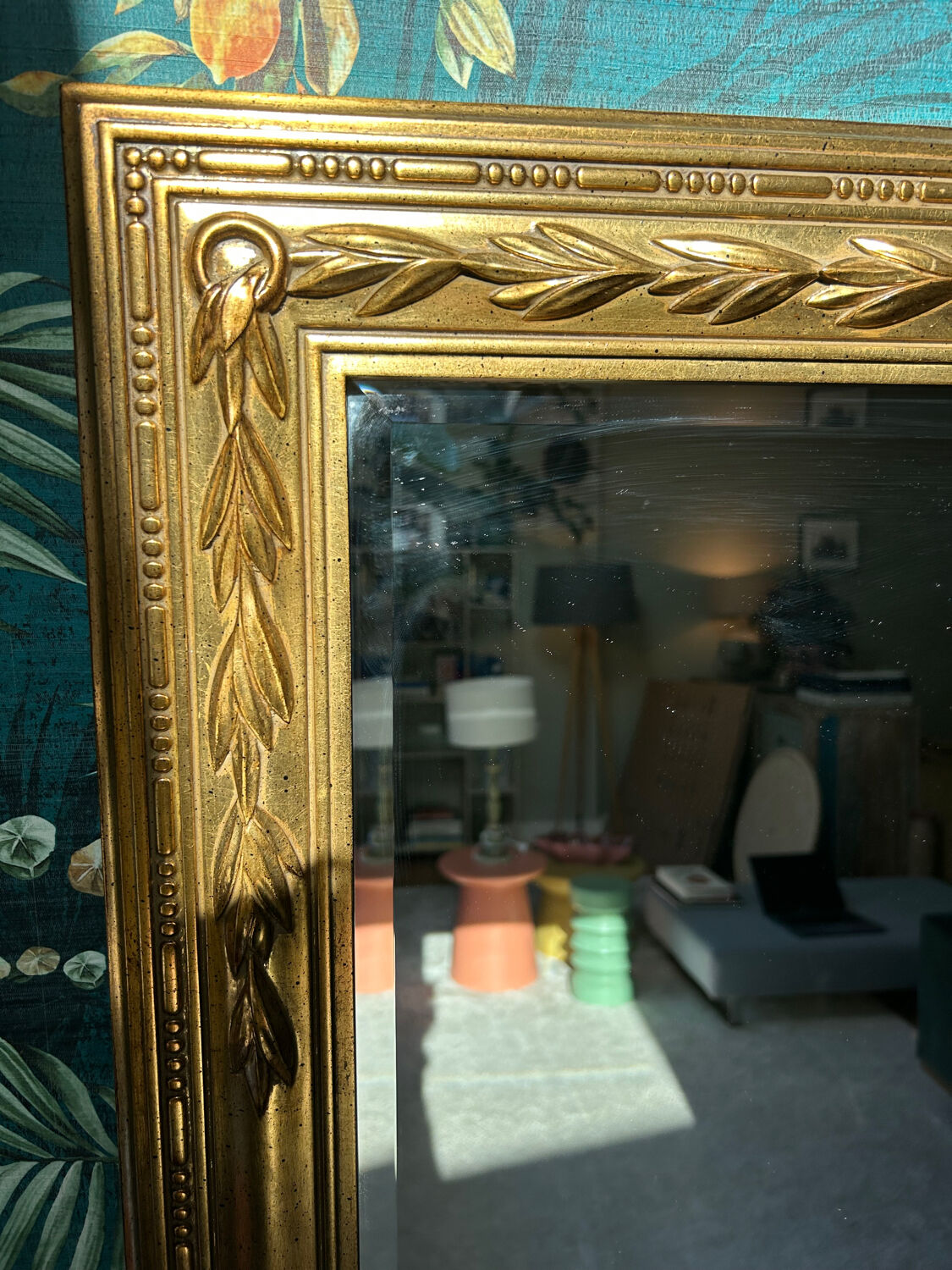 Authentieke Deknudt Wandspiegel (België) - Verguld - 122 cm