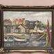 Original Swedish Oil on Panel – “Village and Harbour” by G. Fogler – Signed – Vintage & Framed – 49 × 39 cm (19.2" × 15.3")