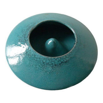 Turquoise ceramic ashtray 19 cm deco office living room