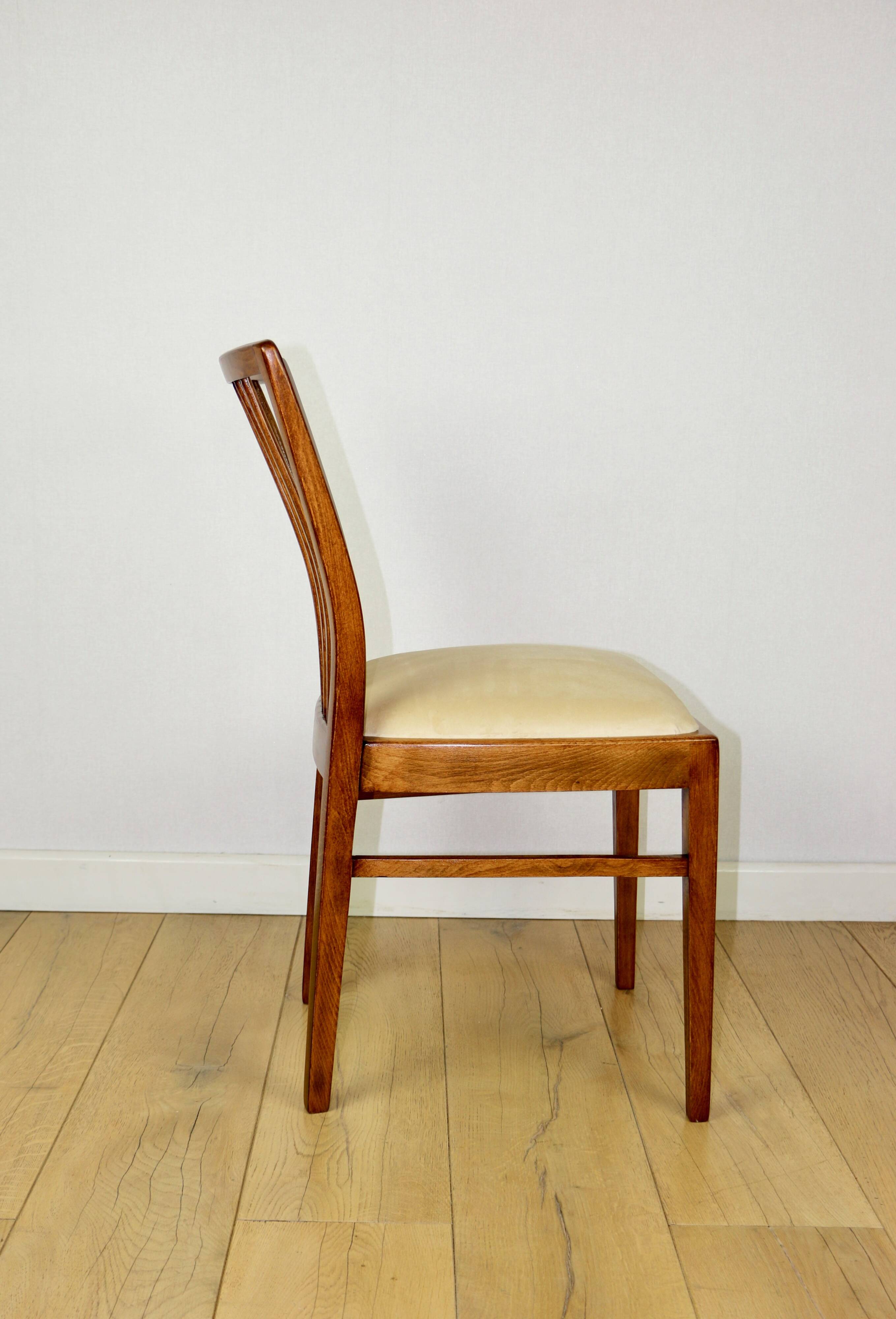 Vintage chairs beige velvet - set of 4
