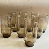 Set of 10 designer smoked glasses 1970