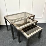 Smoked glass nesting coffee table