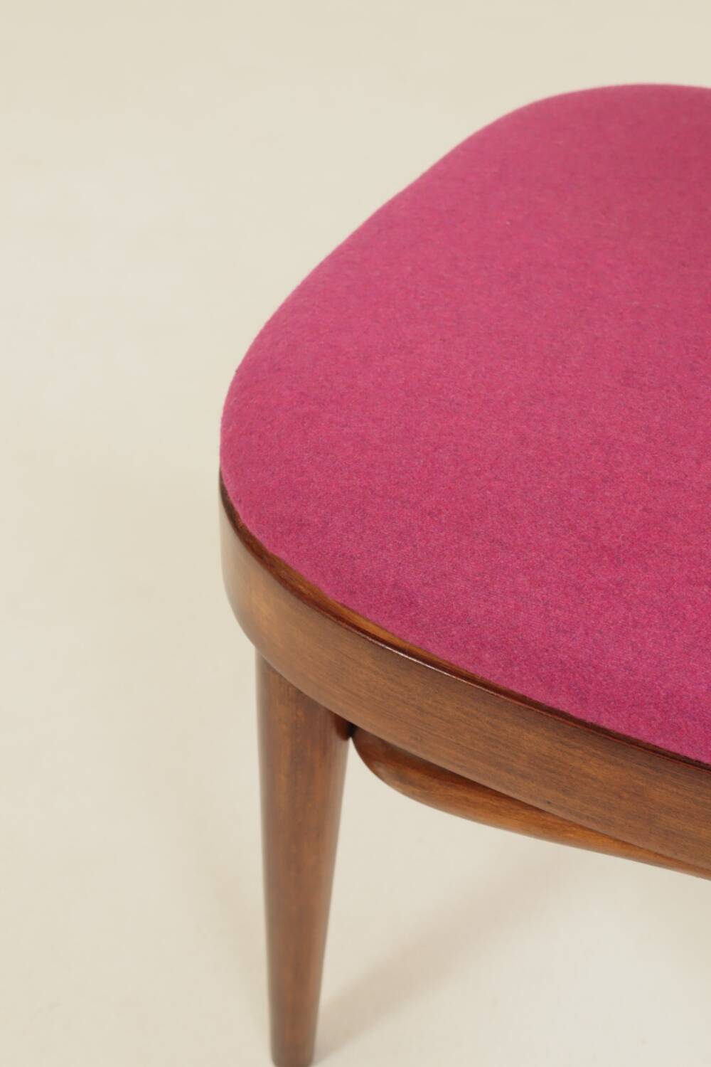 Vintage chair natural raspberry wool bentwood 1960