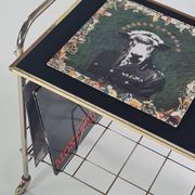 Meuble Hi_Fi, laiton et velours noir, circa 1970