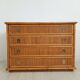 Chest of drawers, dresser, 1960s, Dal vera, bamboo and wicker, brass handles