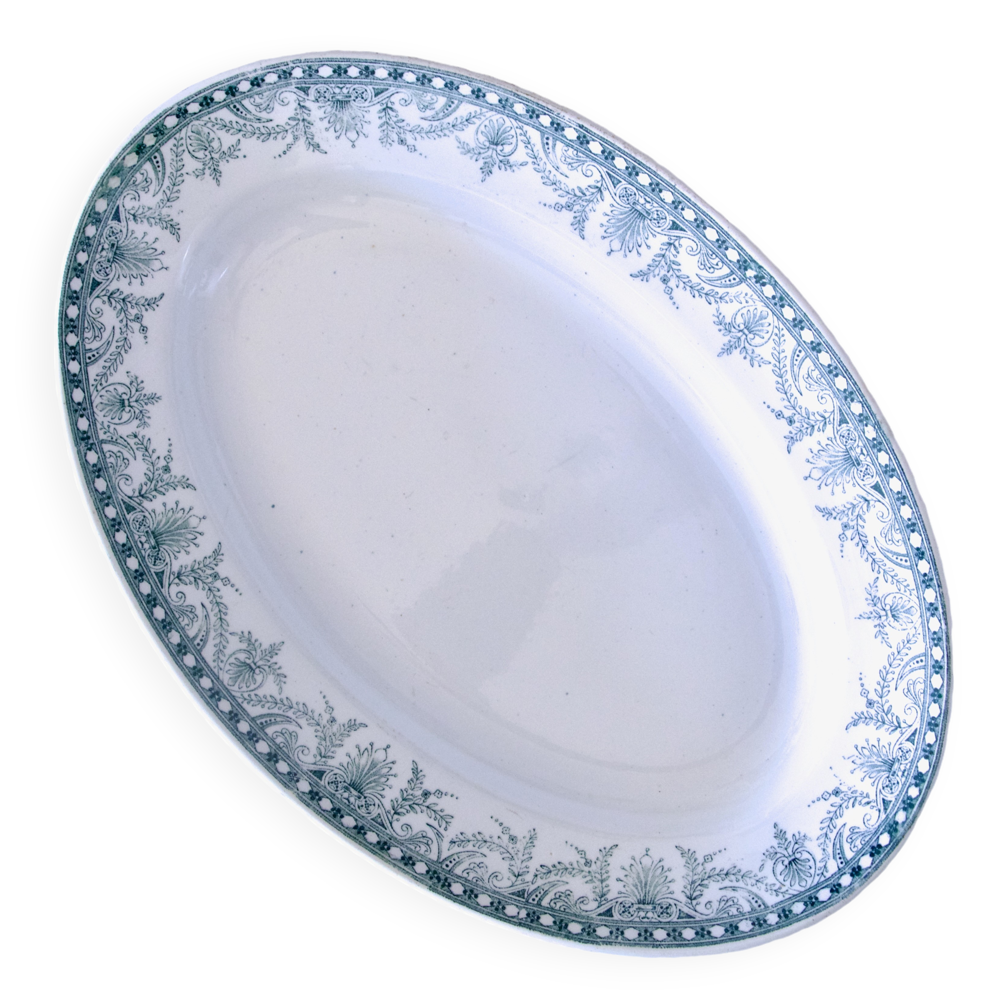 Large oval dish 19th century iron earth Wilbur Moulin des Loups