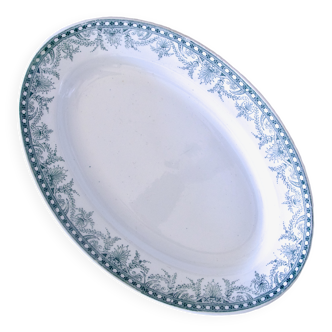 Grand plat ovale XIXe terre de fer Wilbur Moulin des Loups