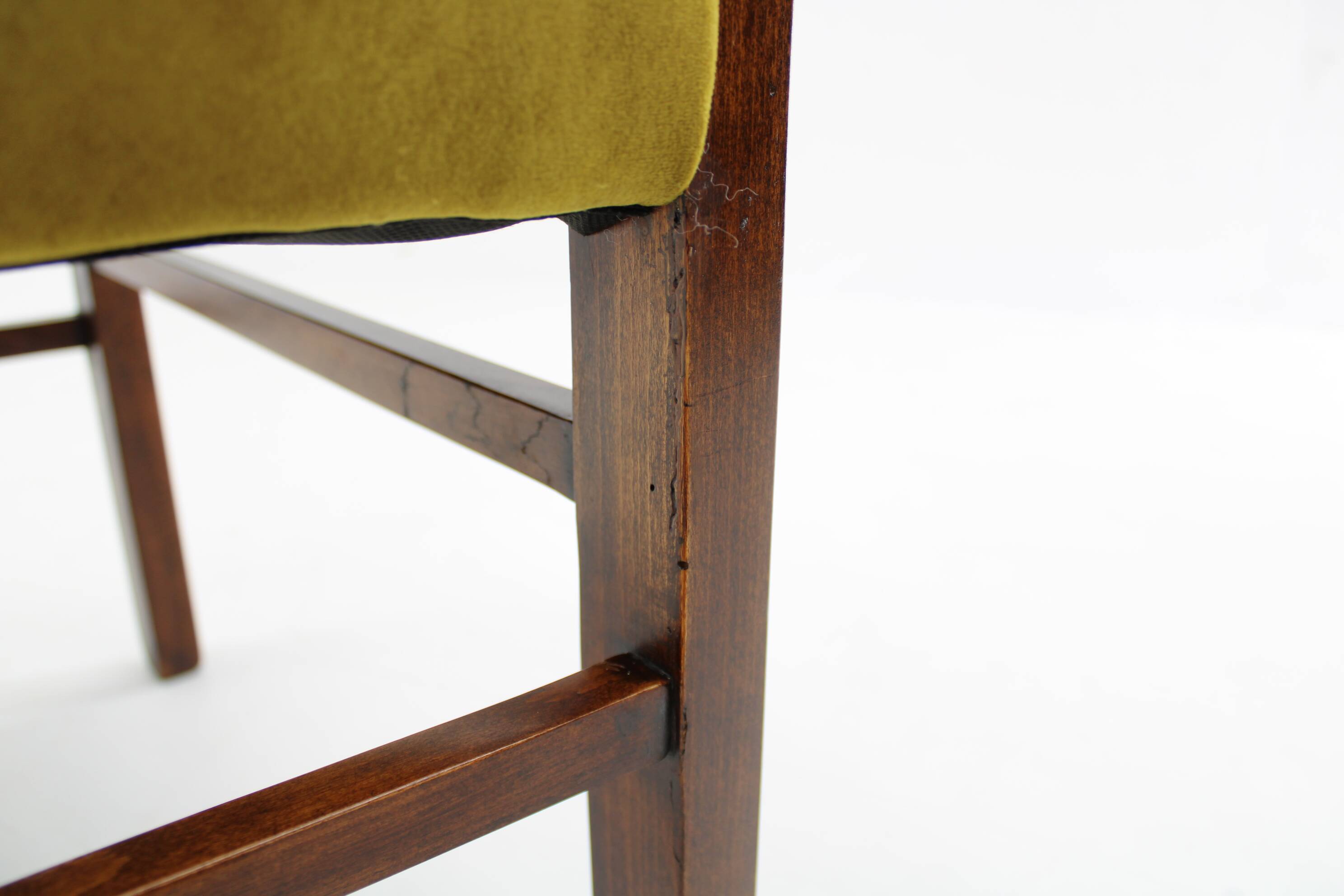 1940s Pair of Restored Beech Art Deco Armchairs ,Czechoslovakia