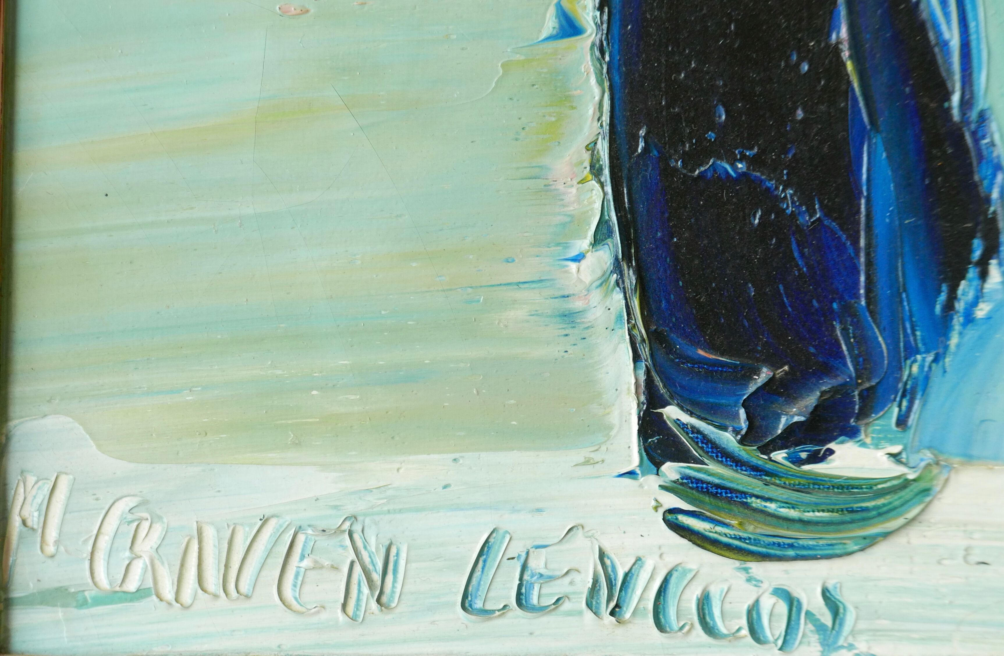 Signed oil painting: bouquet of flowers, 70s