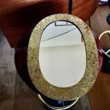 Vintage brass mirror by thomas pysse dk denmark 1950
