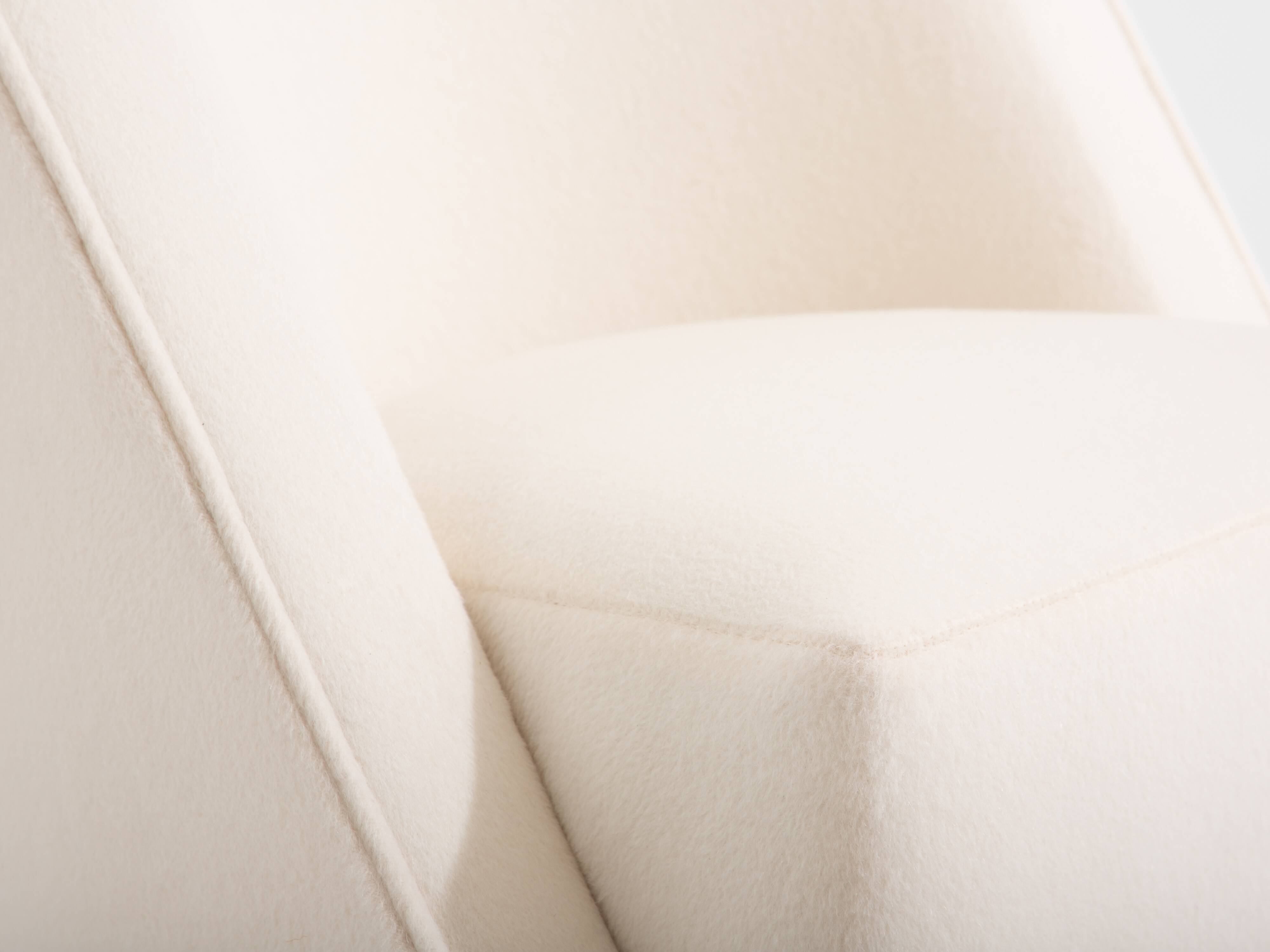 Louis Sognot pair of modernist armchairs in walnut and alpaca, 1927