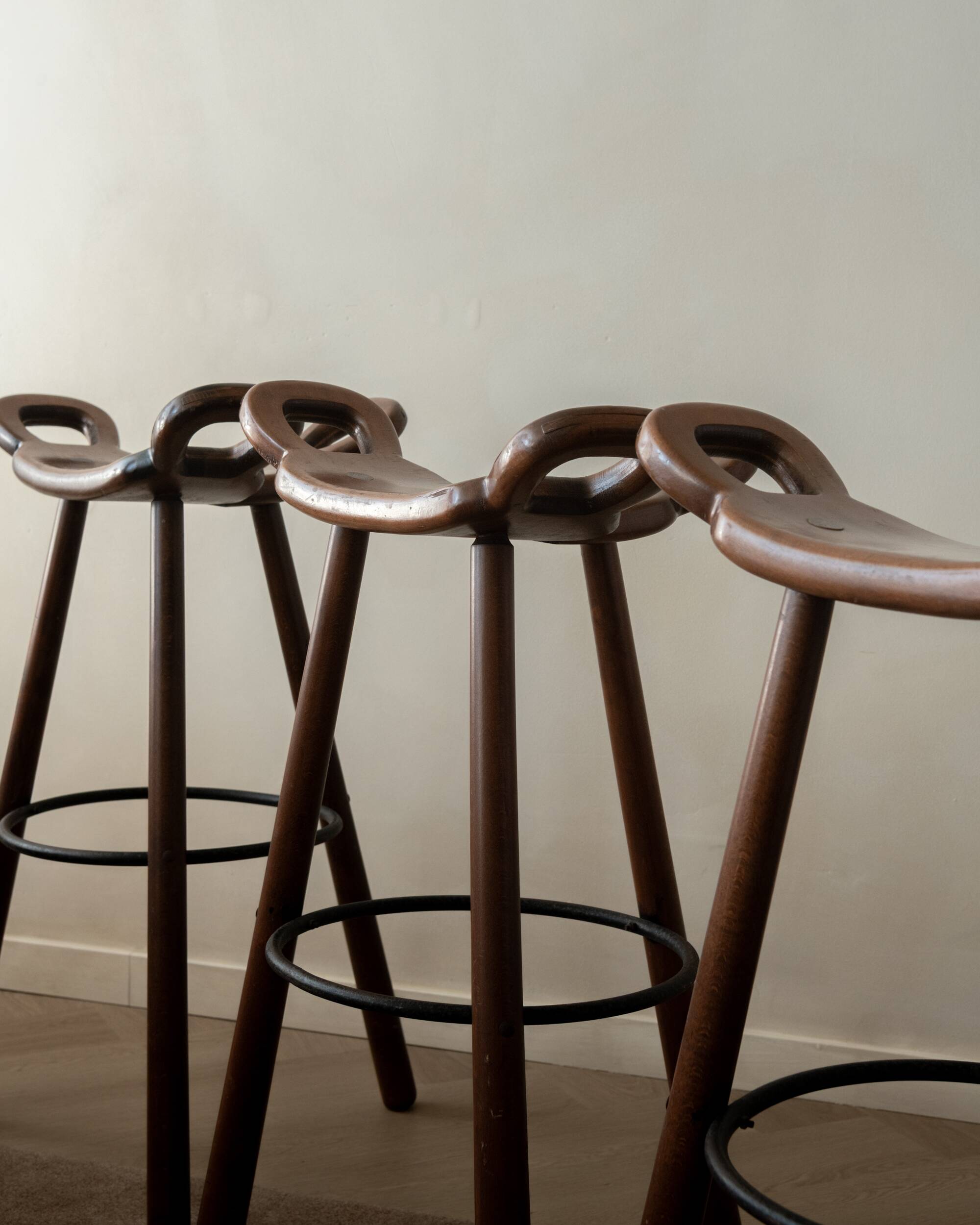 Vintage Spanish Brutalist Marbella Bar Stools by Confonorm, 1970s, Set of 3