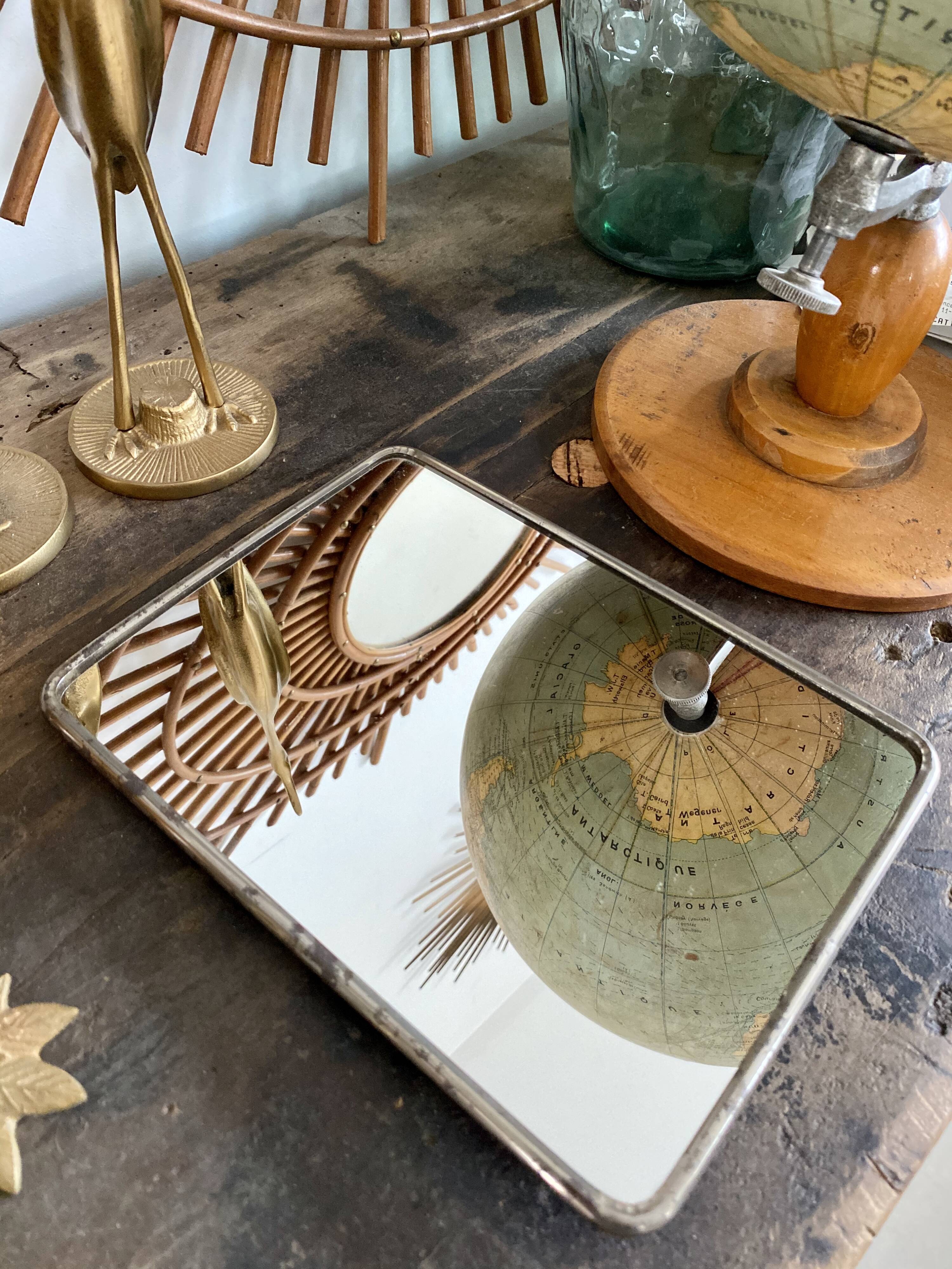 Barber Mirror 23 x 17cm vintage