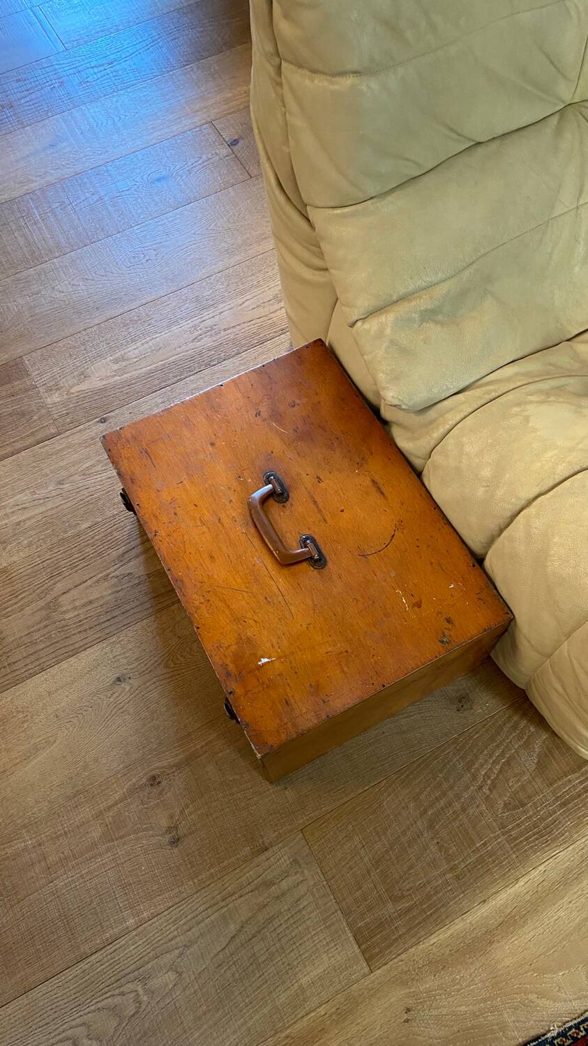 Vintage wooden toolbox chest