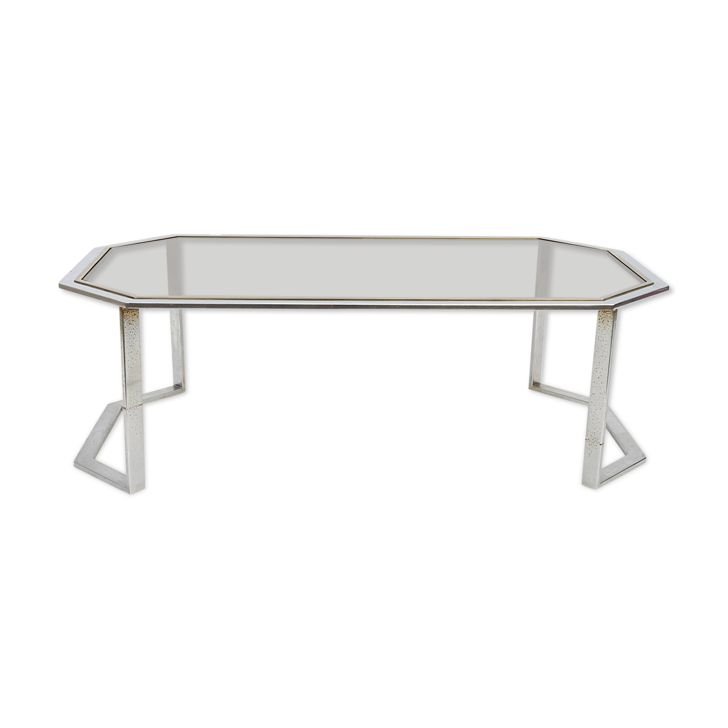 Chrome metal coffee table