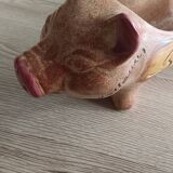 Cochon en grès, présentoir pour saucisson Vallauris