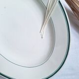 Green oval shallow dish Moulin des Loups